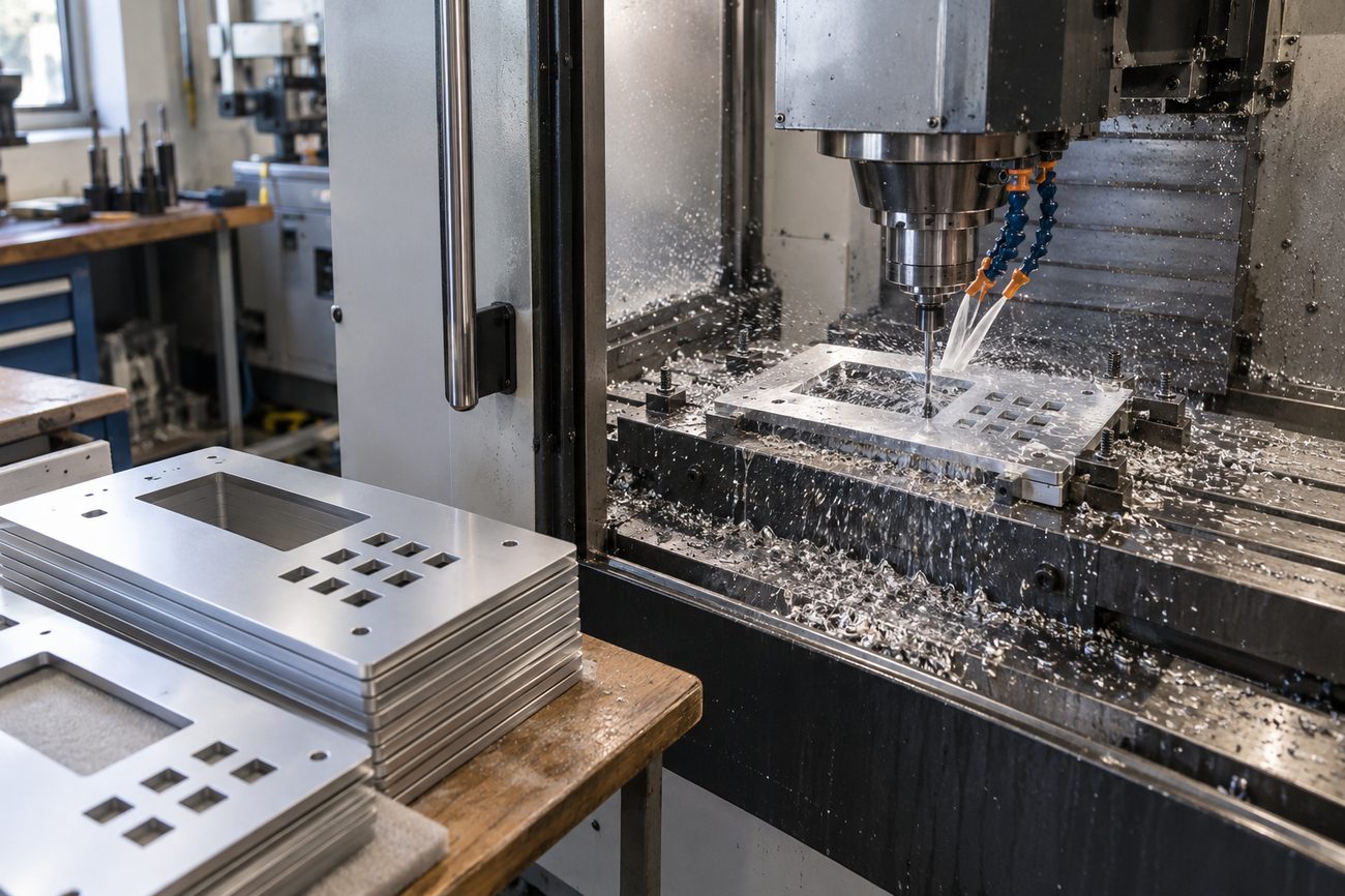 CNC-Fräsen einer Aluminium-Frontplatte