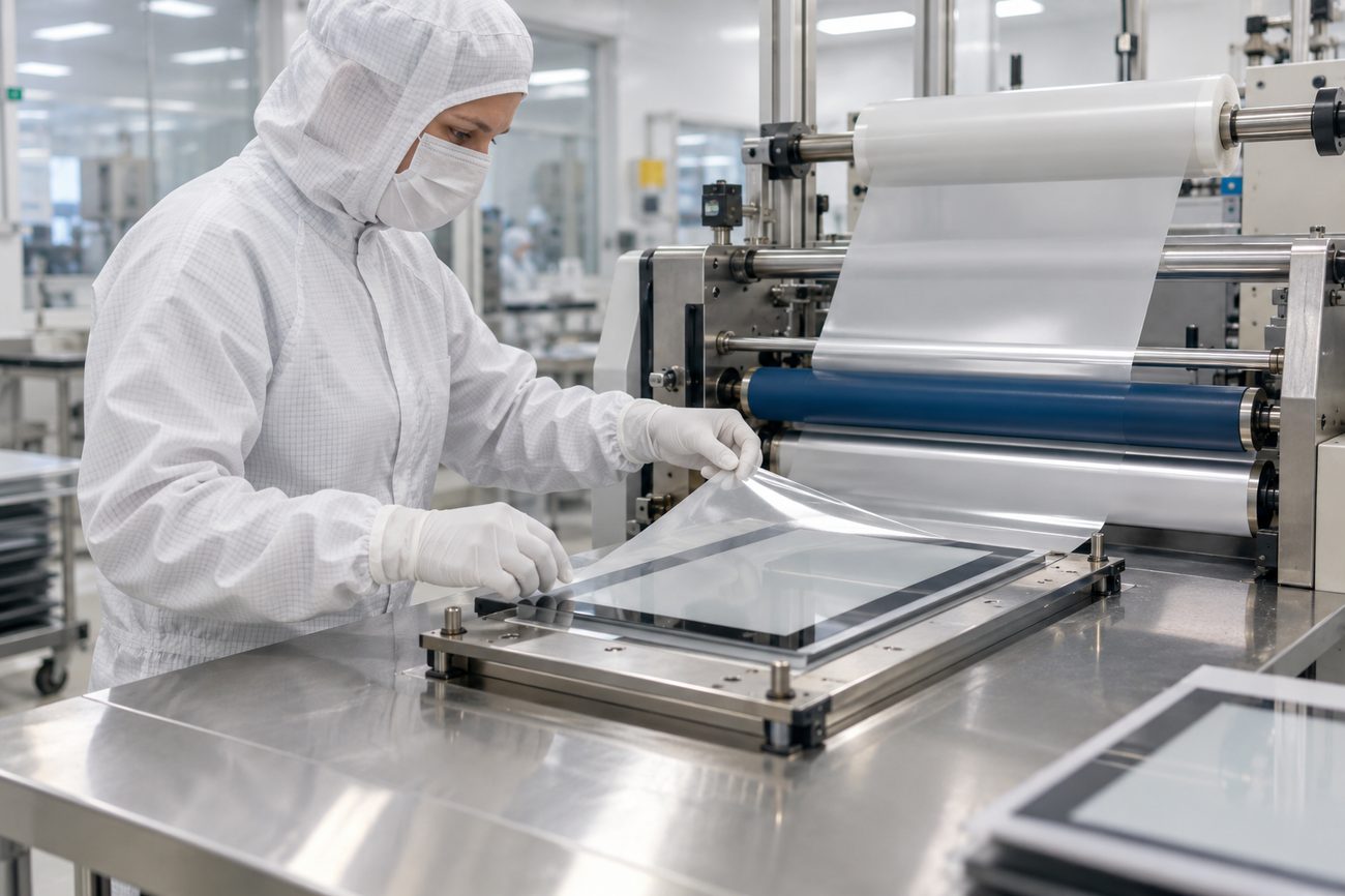 Laminieren eines Touch-Sensors im Reinraum
